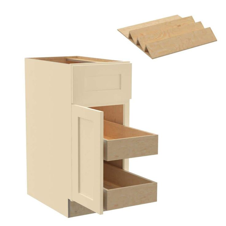 Home Decorators Collection Newport 15 in. W x 24 in. D x 34.5 in. H Assembled Plywood Base Kitchen Cabinet in Blended Cream with 2ROT Spice LH