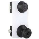 Hartford Aged Bronze Entry Knob and Single Cylinder Deadbolt Combo Pack