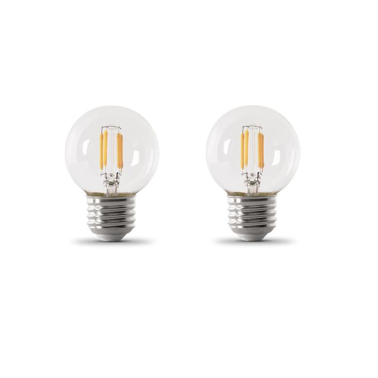Feit Electric 60-Watt Equivalent G16.5 Medium Dimmable Filament ENERGY STAR Clear Glass LED Light Bulb, Soft White (2-Pack)