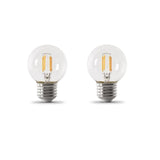 Feit Electric 60-Watt Equivalent G16.5 Medium Dimmable Filament ENERGY STAR Clear Glass LED Light Bulb, Soft White (2-Pack)