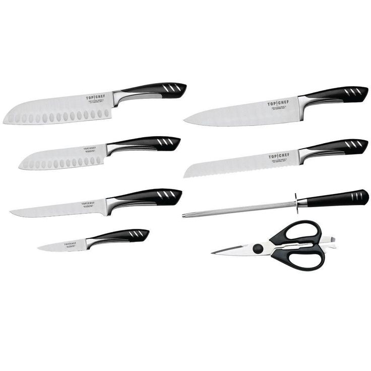 9-Piece Full Knife Set in Stainless Steel