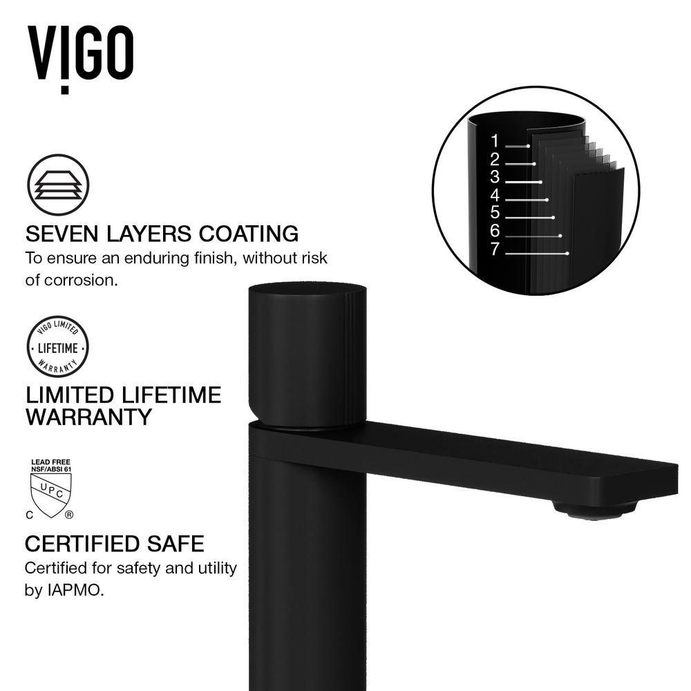 Matte Stone Oval Vessel Bathroom Sink in White and Gotham Faucet in Matte Black - Super Arbor