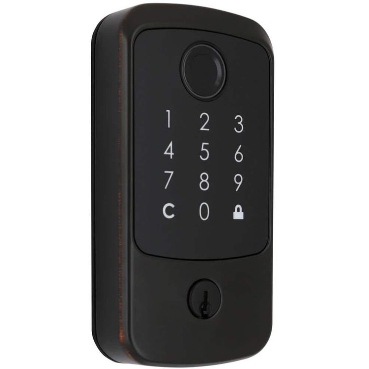 Defiant Hubspace Aged Bronze Square Biometric Fingerprint Electronic Touchpad Deadbolt