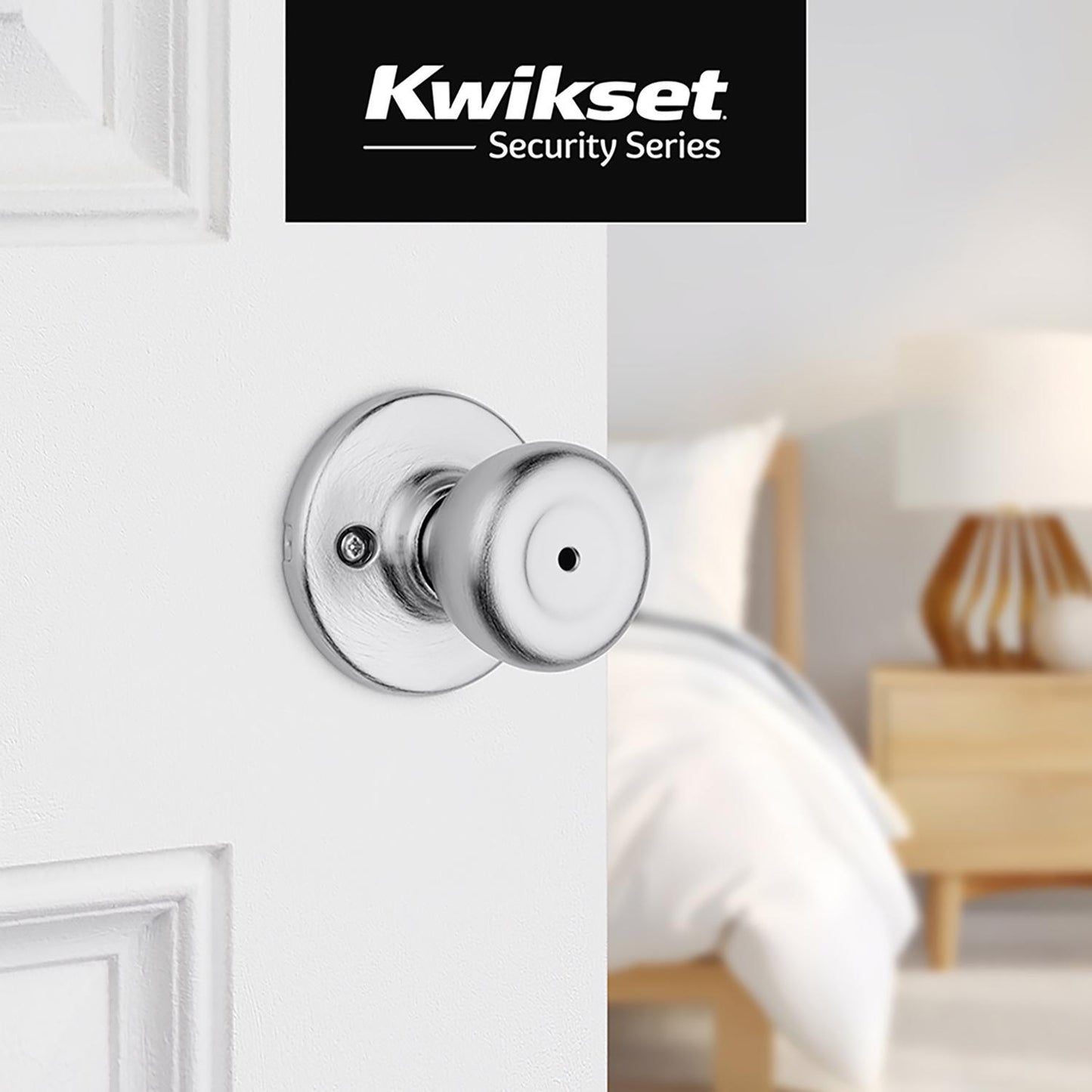 Kwikset Tylo Satin Chrome Privacy Lockset, ANSI/BHMA Grade 3, 1-3/4 in Door Thickness