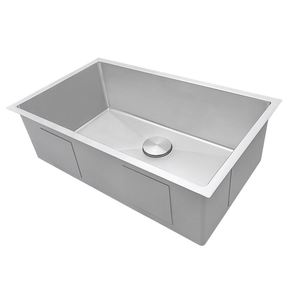 Undermount Stainless Steel 32 in. Single Bowl Kitchen Sink 16-Gauge - Super Arbor
