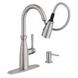 Moen Surie Spot Resist Stainless 1-Handle Deck Mount Pull-Down Handle/Lever Commercial/Residential Kitchen Faucet (Deck Plate Included)