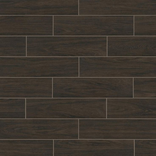 Florida Tile Home Collection Burlington Walnut 6 in. x 24 in. Porcelain Floor and Wall Tile (14 sq. ft. / case)