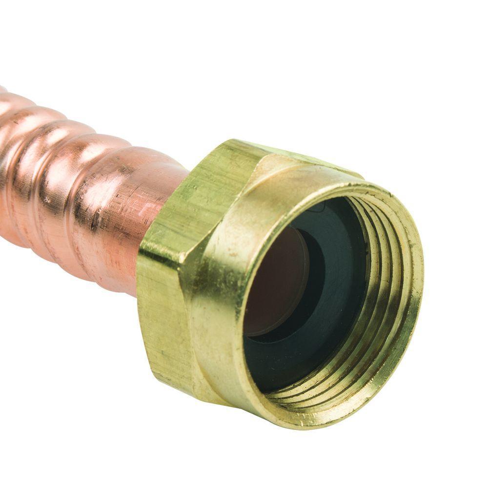 2 in. FIP x 3/4 in. Nominal Male/ Female Sweat x 24 in. Copper Water Heater Connector (7/8 in. O.D.) - Super Arbor