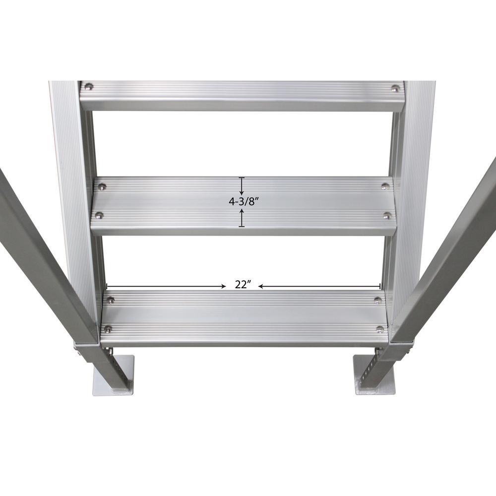 Extreme Max Universal Mount Aluminum Dock Stair - 4-Step - Super Arbor