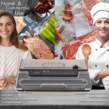 White Kitchen Pro Stainless Steel Food Vacuum Sealer System - Countertop Electric Air Seal Preserver with Air Vac Bags