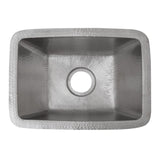 Dual Mount Hammered Copper 17 in. Single Bowl Kitchen/Bar Sink with 3.5 in. Drain Opening in Nickel