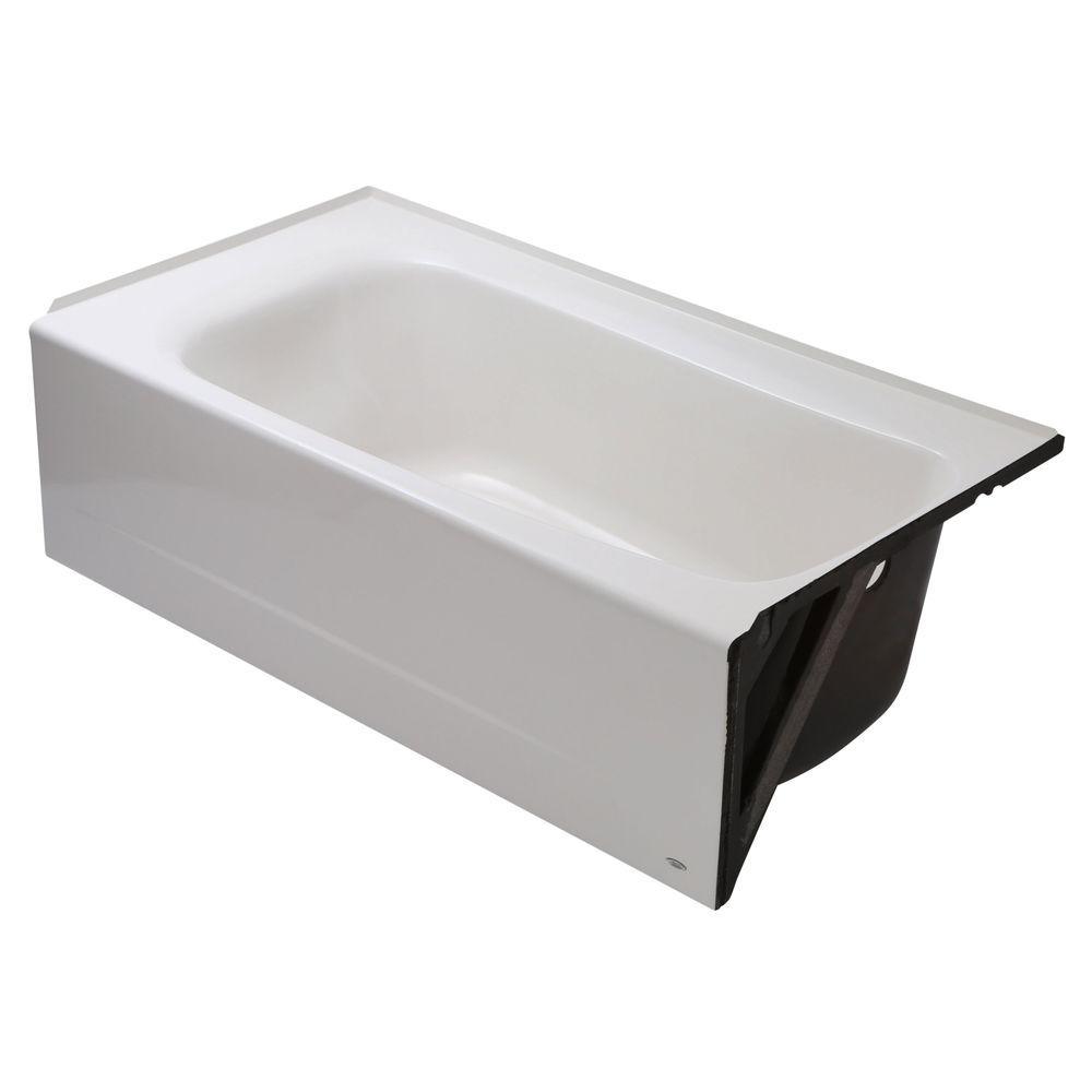 Cambridge 60 in. Left Drain Rectangular Apron Front Bathtub in White - Super Arbor