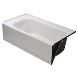 Cambridge 60 in. Left Drain Rectangular Apron Front Bathtub in White - Super Arbor