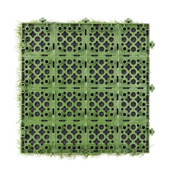 Ottomanson Ottomanson Evergreen Artificial Turf Interlocking Grass Tiles, 12