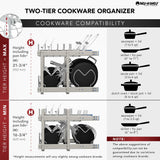 Rev-A-Shelf 11.75-in W x 18-in H Two-Tier Pull-Out Cookware Organizer with Soft-Close, Chrome