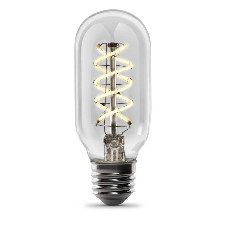 Feit Electric 40-Watt Equivalent T14 Dimmable LED Clear Glass Vintage Edison Light Bulb With Spiral Filament Warm White (12-Pack)