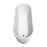Ursula 67 in. Acrylic Flatbottom Center Drain Soaking Tub in White with Polished Chrome Trim - Super Arbor