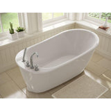 Sax 60 in. Fiberglass Reversible Drain Non-Whirlpool Flatbottom Freestanding Bathtub in White