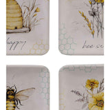 Bee Sweet 16-Piece Seasonal Multicolored Earthenware Dinnerware Set (Service for 4)