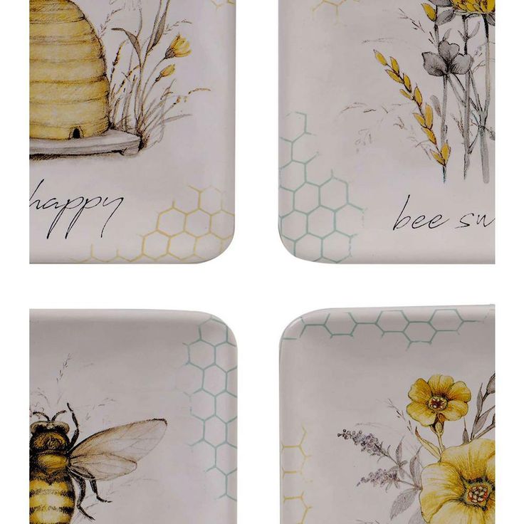 Bee Sweet 13 in. Multicolored Serving/Pasta Bowl