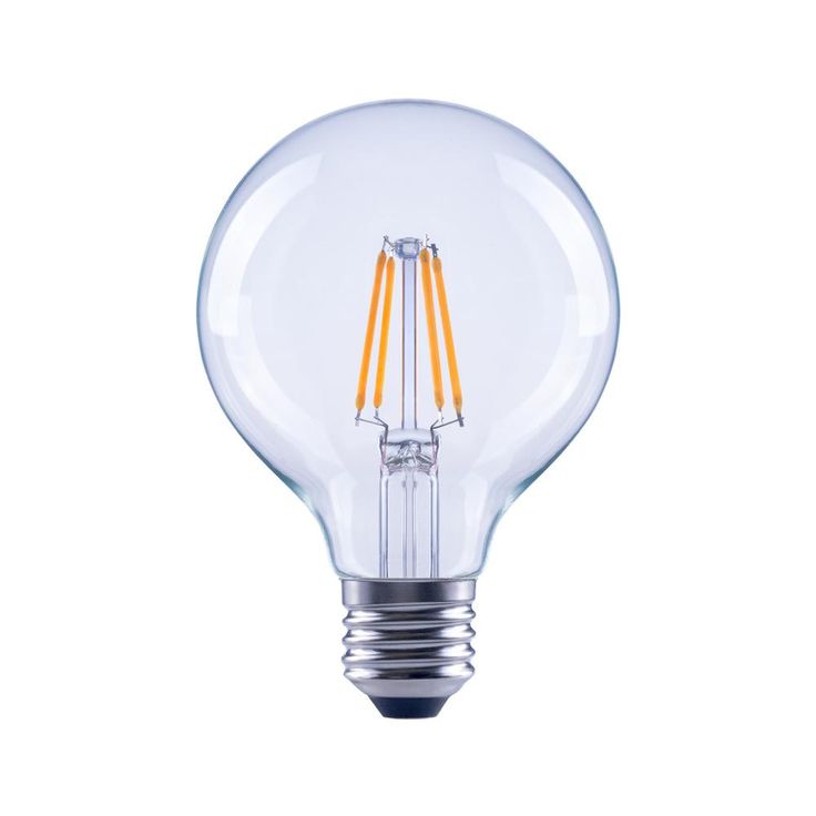 40-Watt Equivalent G25 Globe Vanity Clear Glass Vintage Edison Filament Dimmable LED Light Bulb Soft White (6-Pack)