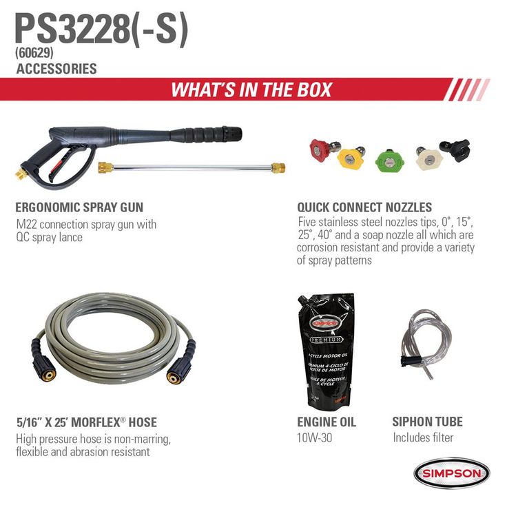 Simpson SIMPSON PowerShot PS3228-S 3300 PSI at 2.5 GPM HONDA GX200 Cold Water Pressure Washer