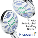 Antimicrobial 48-Spray 4.3 in. High Pressure 3-Way Dual Shower Head and Handheld Shower Head Combo in Chrome - Super Arbor