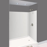 Expressions 48 in. x 48 in. x 96 in. 4-Piece Easy Up Adhesive Alcove Shower Wall Surround in Bianca - Super Arbor