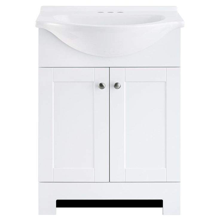 Style Selections Euro 24-in White Single Sink Bathroom Vanity with White Cultured Marble Top