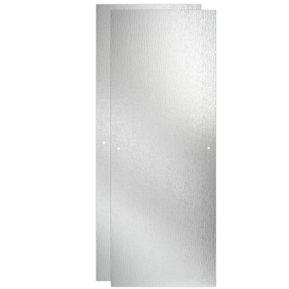 Everly 60 in. x 58-1/8 in. Traditional Semi-Frameless Sliding Bathtub Door in Nickel and 1/4 in. (6mm) Rain Glass - Super Arbor