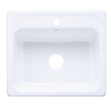 Mayfield Drop-In Cast Iron 25 in. 1-Hole Single Bowl Kitchen Sink in White - Super Arbor