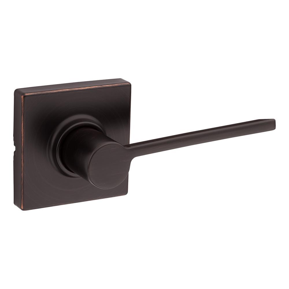 Ladera Satin Nickel Hall and Closet Door Lever with Square Trim Featuring Microban Antimicrobial Technology - Super Arbor