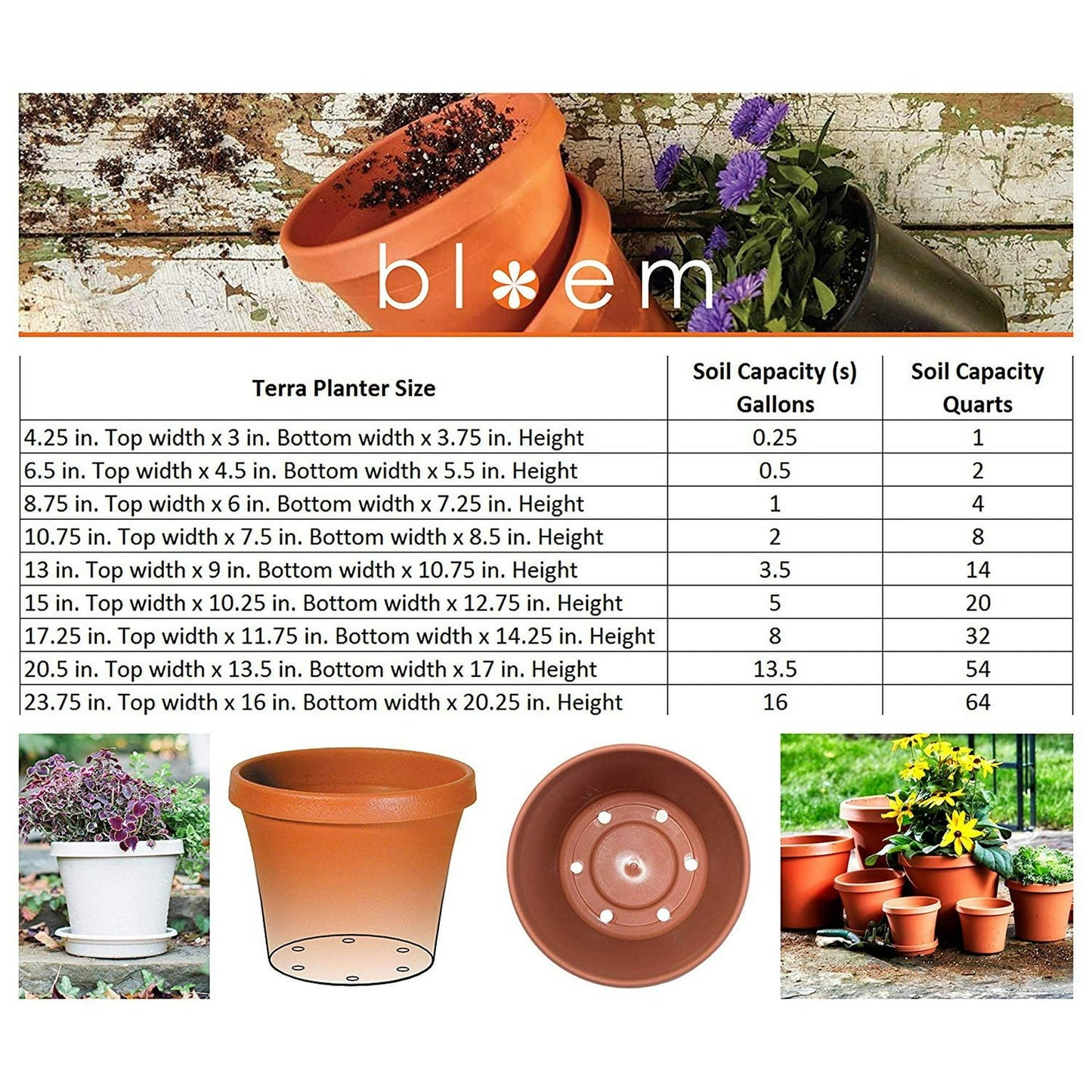 Bloem Terra Pot Planter 6" Terra Cotta
