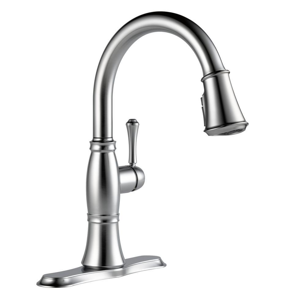 Cassidy Touch Single-Handle Pull-Down Sprayer Kitchen Faucet in Lumicoat Champagne Bronze - Super Arbor