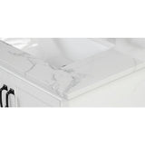 25 in. W x 22 in. D x 0.75 in. H Engineered Marble Vanity Top in Calacatta White with White Basin - Super Arbor