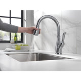 Delta Leland Arctic Stainless 1-Handle Deck-Mount Pull-Down Handle Kitchen Faucet (Deck Plate Included)