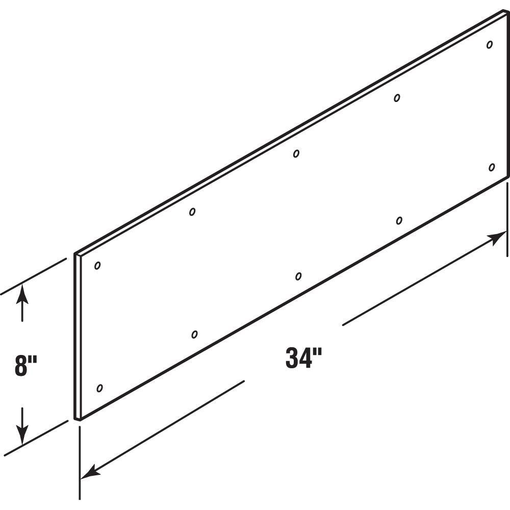 8 in. x 34 in. Brass, Polished, Door Kick Plate - Super Arbor