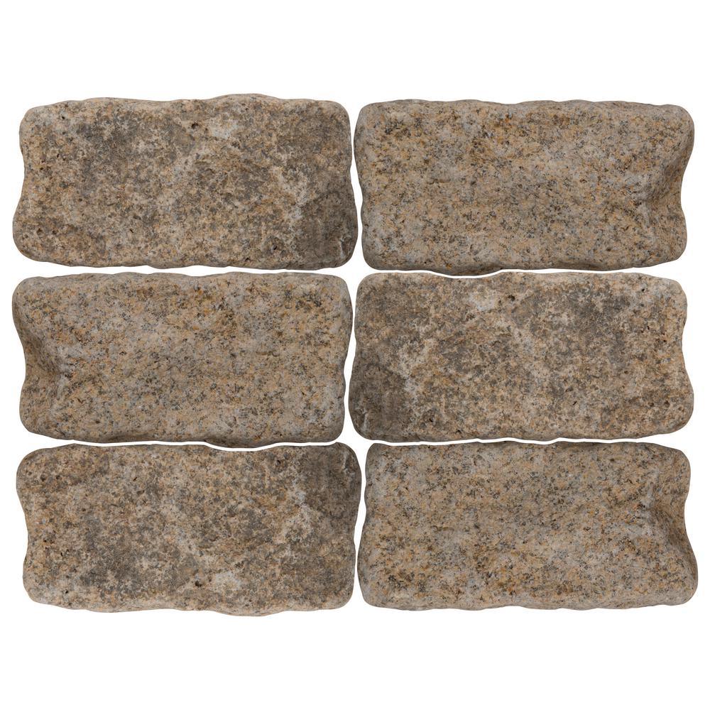 Giallo Fantasia 4 in. x 8 in. Tumbled Granite Cobbles (450 Pieces / pallet) - Super Arbor