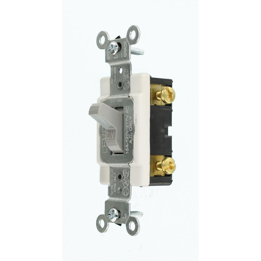 15 Amp Commercial Grade Single Pole Toggle Switch, Gray - Super Arbor