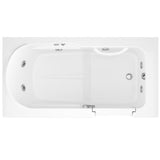 Step In 59.6 in. Walk-In Whirlpool Bathtub in White with 1.6 GPF Single Flush Toilet - Super Arbor