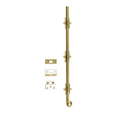 18 in. Heavy-Duty Solid Brass Matte Black Surface Bolt with Round Knob - Super Arbor