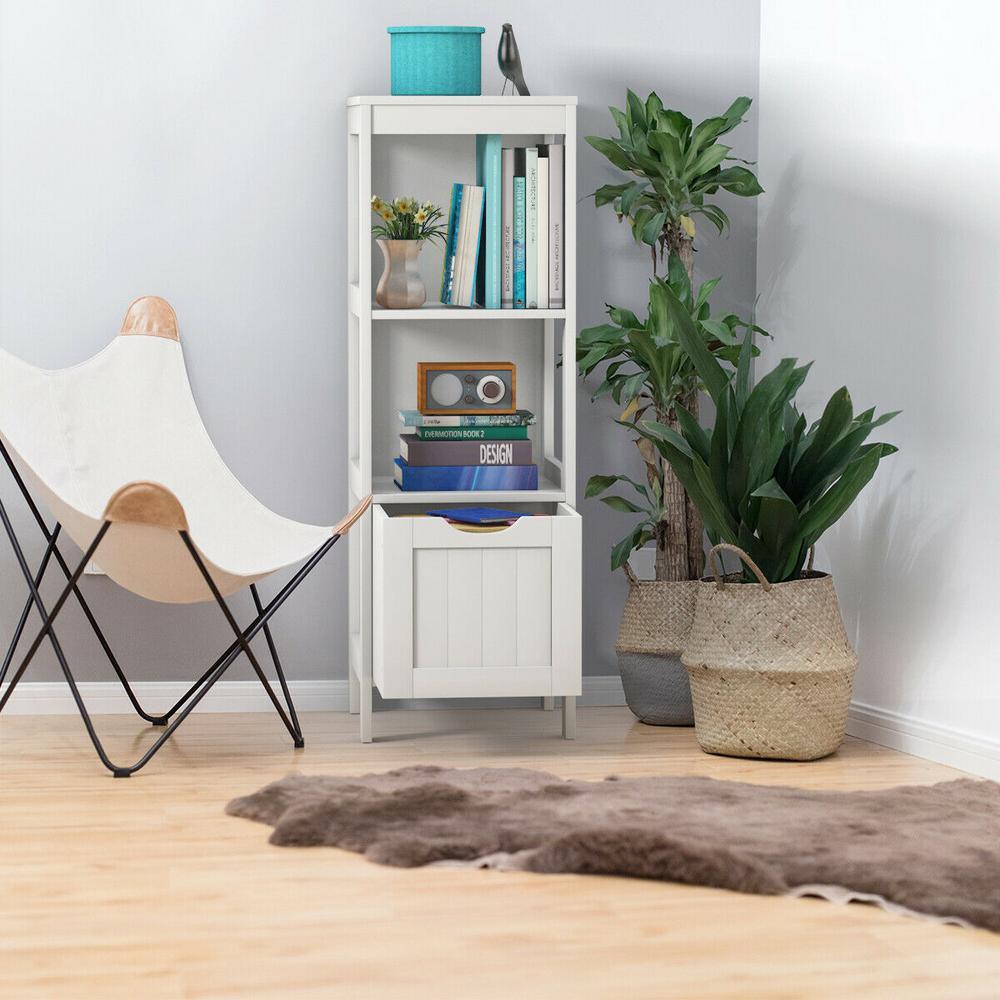 12 in. W x 35 in. H Floor Freestanding base Cabinet with 2 Drawers in White - Super Arbor