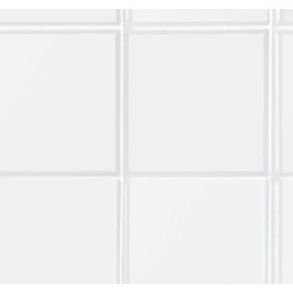 Everyday Smooth Tile 36 in. x 36 in. x 76 in. 1-Piece Shower Stall with Center Drain in White - Super Arbor