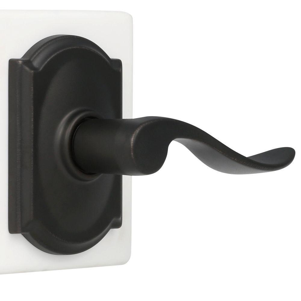 Accent Aged Bronze Passage Hall/Closet Door Lever with Camelot Trim - Super Arbor
