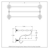 Allied Brass Prestige Que New Collection 24-in Train Rack Towel Shelf in Satin Nickel