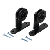 9 ft. /108 in. Top Mount Sliding Barn Door Hardware Track Kit for Single Door with Non-Routed Floor Guide Frosted Black - Super Arbor