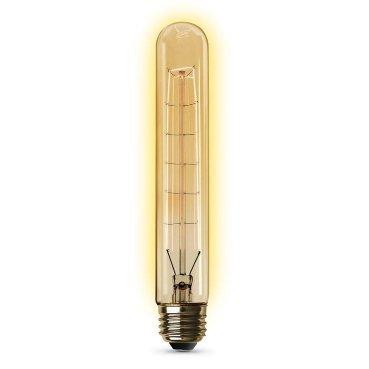Feit Electric 60W Equivalent T10 Dimmable Incandescent Amber Glass Vintage Edison Large Light Bulb Soft White (4-Pack)