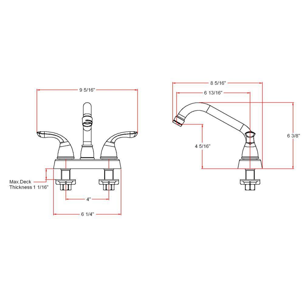 Ashland 2-Handle Utility Faucet in Satin Nickel - Super Arbor