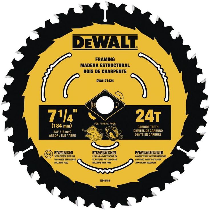DEWALT 2-Pack 7-1/4-in 24 and 40 Set-Tooth Tungsten Carbide-Tipped Steel Circular Saw Blade Set