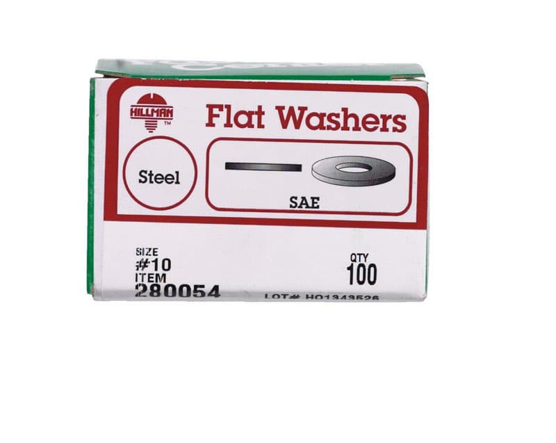 Hillman Zinc-Plated Steel .190 in. SAE Flat Washer, #10, 100-Pack